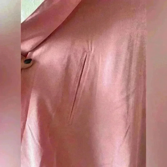 NWT vintage Gallery pink cape style, short trench coat with long lapel; M - Picture 3 of 9